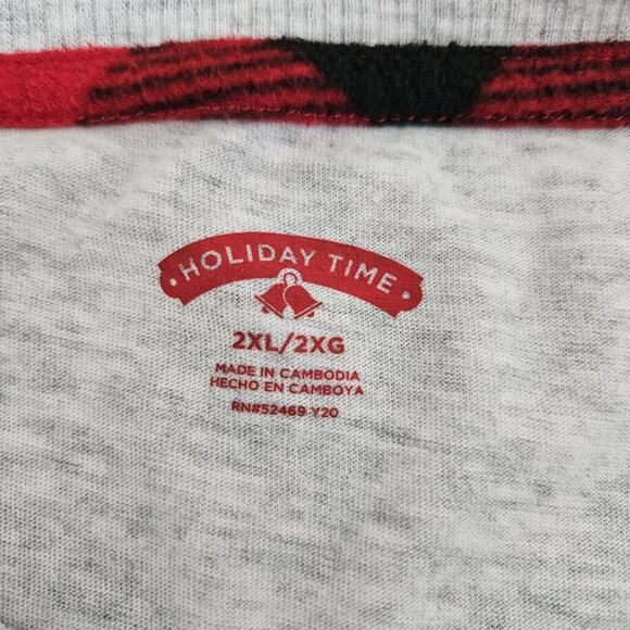 Holiday Time X-Mas 3D Reindeer Fuzzy “Oh Deer” Graphic Gray T-Shirt -2XL - Picture 3 of 7